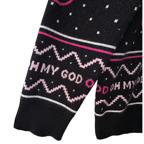 SHANE DAWSON | NWOT COTTON HOLIDAY PIG SWEATER BLACK & NEON PINK | 2XL - Picture 7 of 13